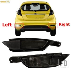 2X リアスモークブラックバンパーリフレクターフォグランプテールライト右左フォードフィエスタ MK7 2008-15