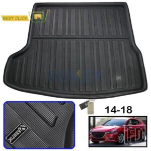 アクセサリーマツダ 3 M3 MAZDA3 2014-18 4DR セダンリアトランクライナーカーゴブーツマット床トレイプロテクターカーペット