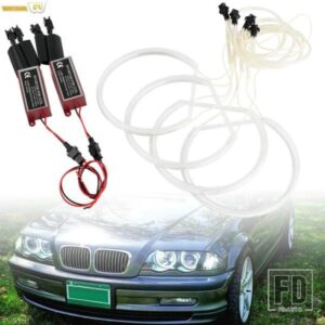 4 ピース/セットヘッドライトランプ 131 MM 146 MM CCFL LED 車エンジェルアイズランプキット BMW 3 5 7 シリーズ E46 チューニングデイライト