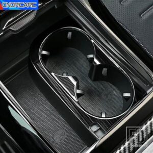 コンソール収納ボックス水カップホルダーフレームカーボンカラートリムメルセデスベンツ C クラス W206 2022-23 インテリアアクセサリー