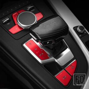 カースタイリングコンソールギアシフトマルチメディア P ボタンカバーステッカーアウディ A4 B9 A5 2017-2021 インテリア自動車アクセサリー
