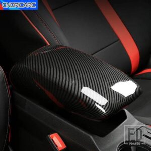 アウディ A3 8V 2013-2020 カーボンテクスチャコンソールアームレスト片付けボックスパネルカバー装飾トリムインテリアカーアクセサリー