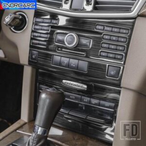 カーセンターコンソール空調 CD フレーム装飾ステッカーメルセデスベンツ E クラス W212 2009-11 カーボン黒色
