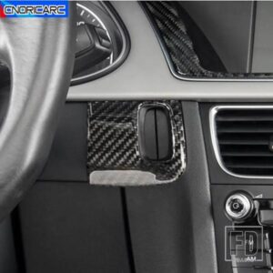 カーボンエンジンスタートボタン鍵穴フレーム装飾ステッカーアウディ A4 B8 A5 2010-2016 LHD RHD インテリアアクセサリー
