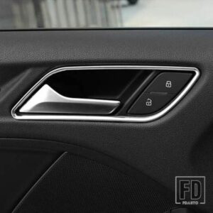 カースタイリングインナードアノブフレーム装飾カバーステッカーアウディ A3 8V 2013-2019 インテリアアクセサリードアハンドルトリムストリップ