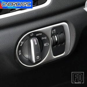 アウディ Q3 2012-18 コンソールヘッドライトスイッチ制御ボタンフレーム装飾トリムヘッドランプカーアクセサリーカーボンパターンステッカー