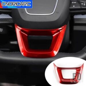 ステアリングホイールフレーム装飾スパイダーハンドルカバートリムアウディ Q5 年度 2018-2022 カーボンカラーステッカーインテリアデカール