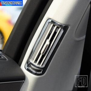 ドア B ピラーエアコンアウトレットベントフレーム装飾ステッカーアクセサリーアウディ A6 C7 Q7 2009-2018 カーボン色