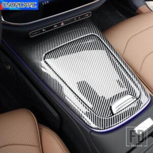 自動コンソールコントロールパネルカバーカーボンパターントリムメルセデスベンツ E クラス W214 2024 インテリアカーアクセサリーステッカー