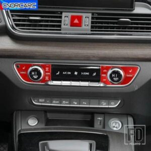 カースタイリングコンソール CD マルチメディアボタンカバー装飾ステッカートリムアウディ A4 B9 Q5 2019-21 インテリアアクセサリー