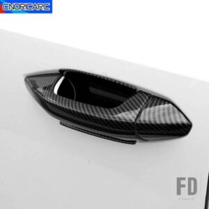 ドアハンドルボウルパネルカバー DOORKONB フレーム装飾トリムアウディ A3 8Y 2021 2022 LHD カーボンテクスチャ車外装アクセサリー