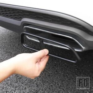 カースタイリング排気テールパイプ装飾フレーム黒喉パイプカバートリムアクセサリー 2 個アウディ A6 C7 2016-2018