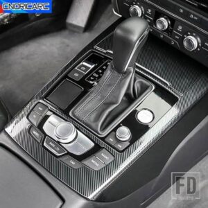 AUID A6 C7 2012-2018 センターコンソールギアシフトパネルフレーム装飾ギアシフトカバートリムカーボンカラーカーアクセサリー