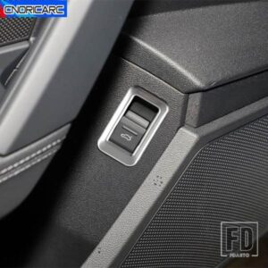 ドアトランクボタンフレーム装飾カーボンテクスチャトリムアウディ A3 8Y 2021-2022 ステンレスオートインテリアアクセサリー