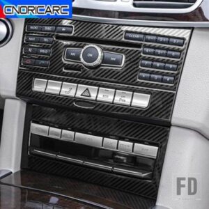 カーアクセサリーセンターコンソール空調 CD フレームカーボン黒色トリムメルセデスベンツ E クラス W212 2014-2015