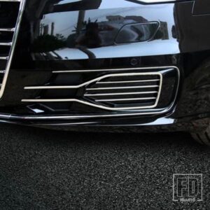 フロントフォグランプストリップ装飾ステンレスステッカートリムアウディ A6 C7 2016 外装 FOGLIGHT グリルスラットアクセサリー