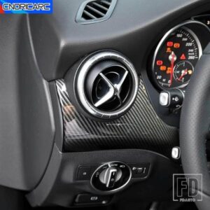 カーアクセサリーダッシュボード左側エアアウトレットフレームカバートリムカーボンパターンメルセデスベンツ CLA C117 GLA X156 2013-2018