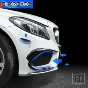 フロントフォグランプグリルスラットエアナイフトリムストリップカーボンパターンメルセデスベンツ C クラス W205 2015-18 外装アクセサリー
