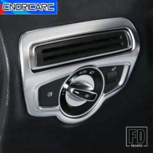 カーアクセサリーコンソールヘッドライトスイッチ調整ボタンフレームメルセデスベンツ C クラス W205 GLC X253 2015-20 装飾トリム