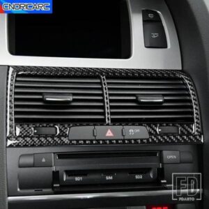 コンソール空調コンセントフレームステッカーカーボンデカールアウディ Q7 2007-2015 インテリアアクセサリー装飾トリム