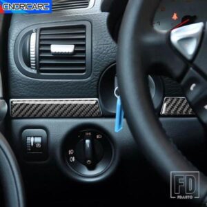 ダッシュボードステアリングホイール下トリムストリップカバー装飾ポルシェカイエン 2003-2010 カーアクセサリーカーボンステッカー