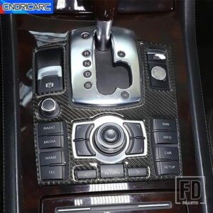 コンソールのギアシフトボタンパネルフレームトリムデカールカーボンステッカーアウディ A8 2004-2012 装飾インテリアアクセサリー
