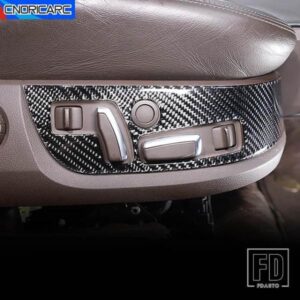 車アウディ A8 2004-2012 フロントシート調整ボタンパネルフレームカーボンカバーステッカートリム装飾インテリアアクセサリー