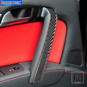 ドアアームレストハンドルパネルカバーステッカーカーボンデカールアウディ Q7 2007-2015 インテリアアクセサリー装飾トリムストリップ
