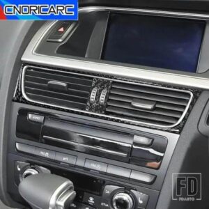 車アウディ A4 B8 2009-2016 コンソールミドルエアコンアウトレットフレームカーボン装飾ステッカートリムインテリアアクセサリー