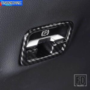 カーコンソール電子パーキングブレーキフレームステッカーカーボンパターンメルセデスベンツ E クラス W214 2024 インテリアアクセサリー