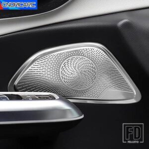 ドアオーディオスピーカーパネルカバートリムデカールメルセデスベンツ E クラス W214 2024 ステンレスインテリアアクセサリーステッカー