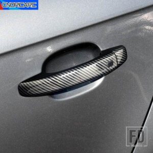 車外装ドアプルハンドルカバー装飾ステッカーアウディ A4 B8 Q3 Q5 2013-2016 カーボンパターンアクセサリーデカール