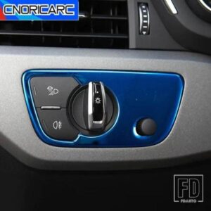 ヘッドライトスイッチランプ調整ボタンパネルフレームステンレスステッカーアウディ A4 B9 2017-2021 インテリアアクセサリーデカール
