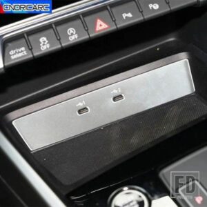 カーコンソールフロント USB 接続パネルカバー装飾ステッカーカーボンパターントリムアウディ A3 2021 LHD ステンレスアクセサリー