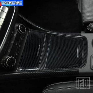 コンソールギアシフト水カップパネルフレームカーボンパターントリムステッカーメルセデスベンツ A クラス W176 CLA C117 GLA X156 2013-18