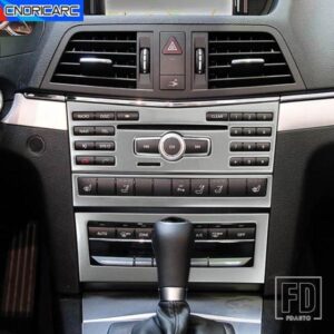 車用メルセデスベンツ E クラスクーペ W207 C207 2009-2013 センターコンソールエアコン CD パネルフレームステッカーカーボンパターン