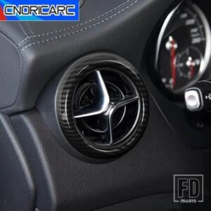 カーエアコンベントアウトレットリングサークルフレームカーボンカラーステッカーメルセデスベンツ GLA X156 CLA C117 クラス 2013-2018