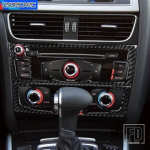 カーコンソール CD パネル装飾 AC フレーム装飾トリムアウディ Q5 A4 B8 A5 2010-2016 カーボンステッカー自動
