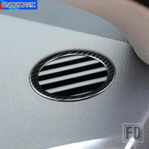 車アウディ Q7 2008-2015 ダッシュボードエアベントアウトレットサークルフレームインテリアアクセサリー装飾トリムカーボンカラーステッカー