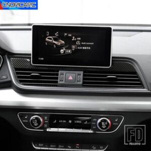 車アウディ Q5 年度 2018-2022 LHD センターコンソールエアコンアウトレットフレームステンレスシッカートリムカーボンパターンアクセサリー