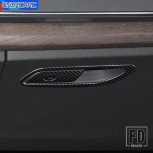副パイロットグローブボックススイッチフレームカーボンパターントリム車アウディ Q5 年度 2018-2022 LHD ステンレスインテリアアクセサリーデカール