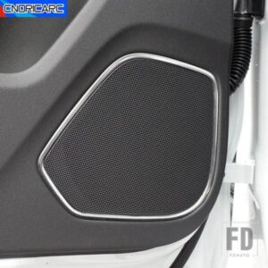 カーアクセサリードアステレオスピーカーパネルフレームインテリアオーディオ装飾ステッカートリムアウディ Q3 2013-2018 ステンレスストリップ