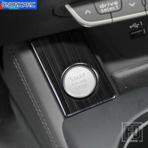 キースタートボタン装飾フレームトリムステンレスインテリアエンジン電源スイッチデカールカバーアウディ A4 B9 2017-2021 LHD