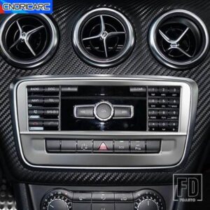 コンソール CD パネルフレーム装飾カーボンパターントリムメルセデスベンツ A クラス W176 GLA X156 CLA C117 2013-2018 カーアクセサリー