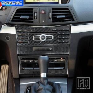 カーセンターコンソールエアコン CD パネル装飾トリムメルセデスベンツ E クラスクーペ W207 C207 2009-13 カーボン色