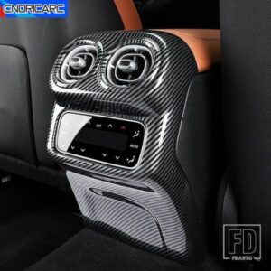 リアエアコンベントアウトレットアンチキックパネルカバートリムメルセデスベンツ GLC X254 2023 カーボンパターンインテリアアクセサリー
