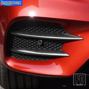フロントフォグライトランプグリルグリルスラットカバートリムメルセデスベンツ E クラス W213 2016-2020 カーボンパターン外装車アクセサリー