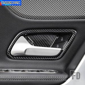 ドアインナーハンドルボウルカバートリムメルセデスベンツ A クラス W177 CLA C118 2019-2022 インテリアアクセサリーカーボンパターン