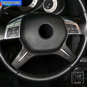 ステアリングホイールパネル装飾カバーカーボンパターントリムメルセデスベンツ C E ML クラス W204 2011-2013 インテリアカーアクセサリー