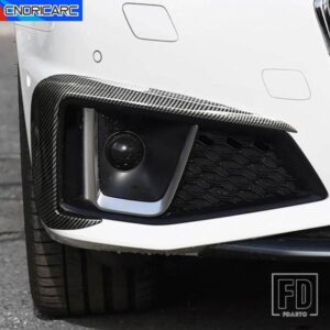 フロントエアナイフスポイラーフォグライトフレーム装飾 FOGLIGHT カーボンパターントリムアウディ A4 B9 2019 外装ランプアクセサリー